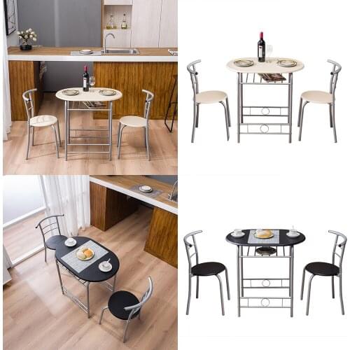 Two Colors 80x53x76cm PVC Breakfast Table (One Table and Two Chairs) Dining Table Set Coffee Table