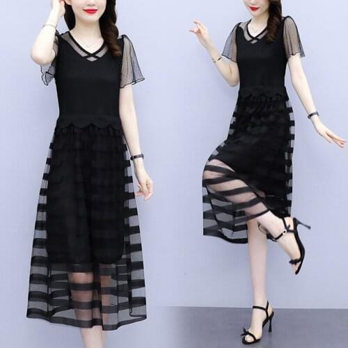 Summer Vestidos De Festa Temperament Large Size Robe Femme French Retro Sukienki Na Wesele Damskie Dresses Woman Party Night