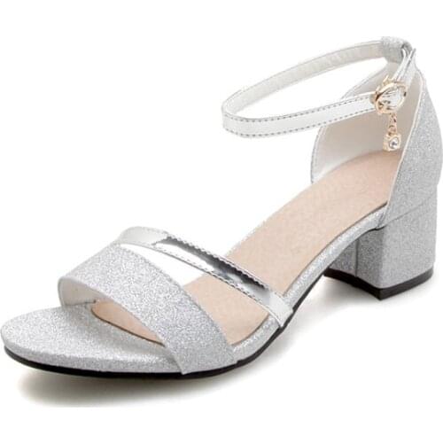 Plus Size 12 13 14 15 16 high heels sandals women shoes woman summer ladies Open-toed buckled sandals