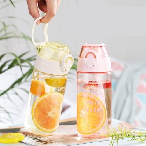 Sports Water Bottle with Straw Outdoor Bottles for Kids Lid Hiking Camping Plastic Children Women My Bottle Large Capacity H1203