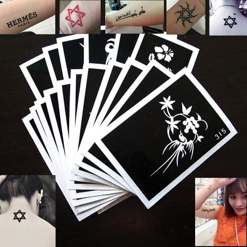5pcs Mix Tattoo Stencils Sticker Top Up Ur Glitter Tattoos Airbrush Kits For Boys & Girls