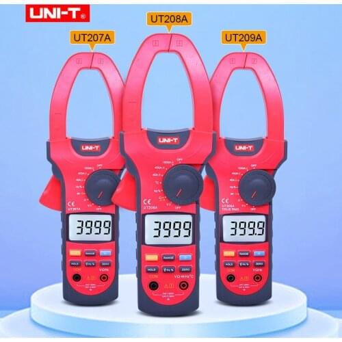 UNI-T UT207A/UT208A/UT209A 1000A Digital Clamp Meter 3/4 Digit AC DC Ammeter Frequency Duty Cycle Diodes Continuity Multimeters