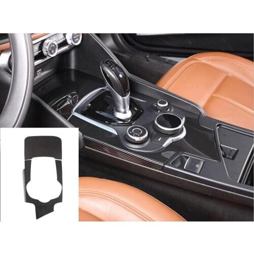 For Alfa Romeo Giulia 2017 ABS Carbon Fiber Interior Center Console Gear Shift Panel Cover Trim Auto Accessory