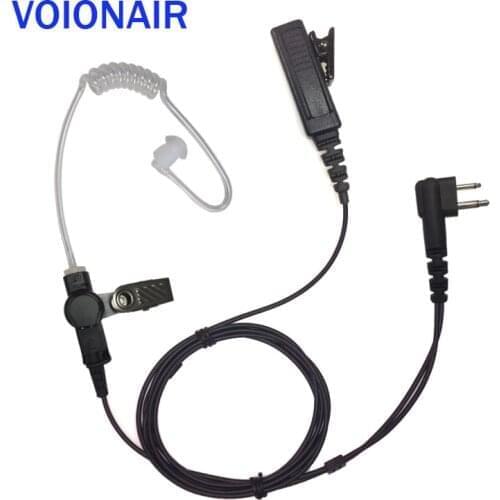 VOIONAIR 10pcs/lot Surveillance Air Tube Earpiece Headset Earphone Mic PTT for Motorola CP200 GP88 DEP450 YAESU FT-25R FT-4XR