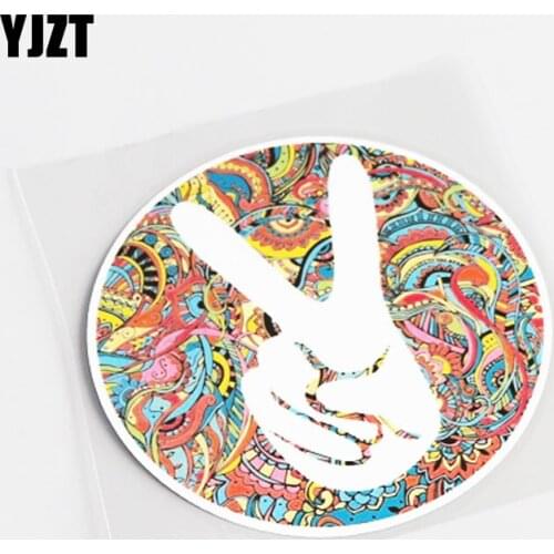 YJZT 11CM*11CM Cartoon Fun Hand PVC Car Sticker And Decal Accessories 13-0543