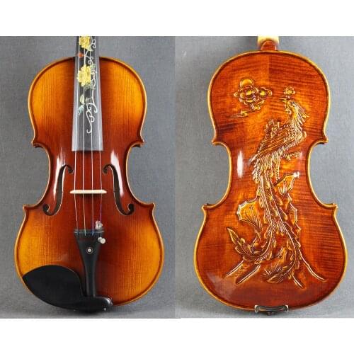 100% Hand-made Carved Dragon Violin 4/4 Professional performance Strong tone !4/4 바이올린 كمان Phoenix Violin Free Case And Bow