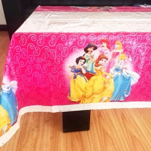 108cm*180cm Ariel/Snow White/Belle/Cinderella/Jasmine/Aurora Princess Plastic Table Cloth For Kids Birthday Party Decoration