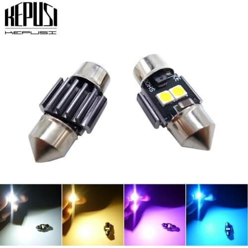2x 28mm 29mm Festoon Car led C5W C10W 6641 6614F Sun Visor Vanity Mirror Light Door Dome Reading Lamp white blue purple 12V 24V