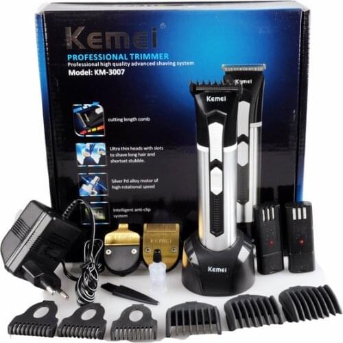 KEMEI 3 IN 1 Professional Rechargeable Electric Hair Trimmer Hair Clipper Professional Men and Baby Hair Cutting Machine KM-3007