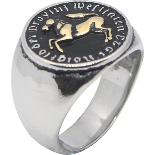 316L Stainless Steel Fadeless Rustless Jewelry US Size 7-13 Polishing Punk Horse Ring For Gift