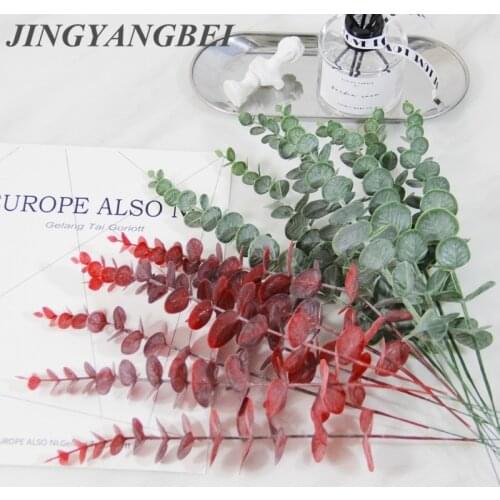 38cm Artificial Round leaf single eucalyptus leaf money leaf artificial flower plant wedding decoration home flower wall