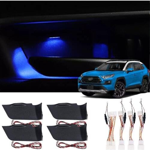 Four-Door Bowl Light Door Handle LED Atmosphere Light Blue Original Modification For Toyota RAV4 Wildlander 2020