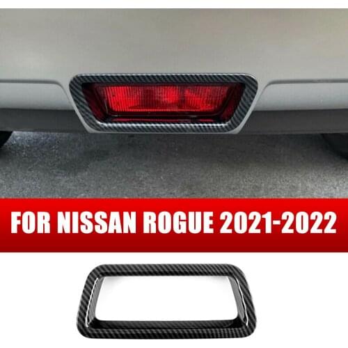 ABS Carbon Fiber Rear Reflector Brake Fog Light Trim For Nissan Rogue 2021-2022