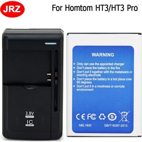 For Homtom HT3 Battery for Homtom HT3 PRO Batterie Bateria Accumulator 3000mAh +Universal Charger