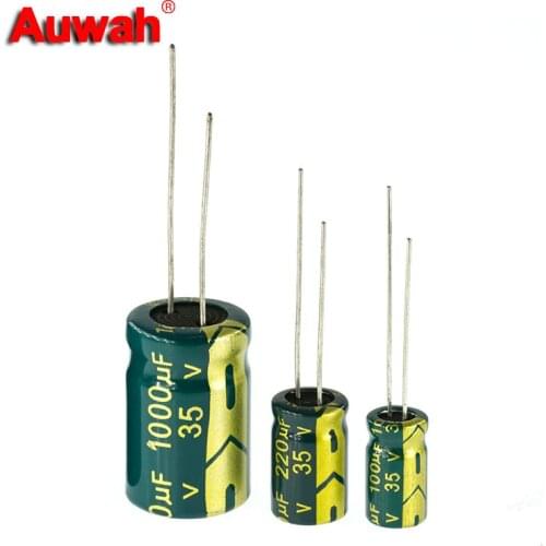 5-100pcs High Frequency Aluminum Electrolytic Capacitor 35V 47uF 100uF 220uF 330uF 470uF 1000uF 2200uF 3300uF 4700uF 10000uF