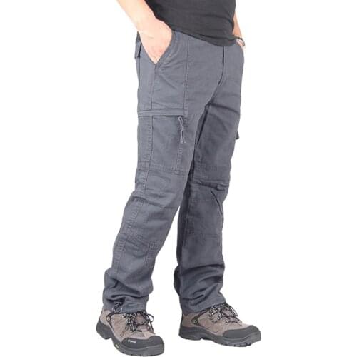 Outdoor Cargo Pants Casual Pants Men Multi Pockets Cotton Military Tactical Cargo Trousers Joggers Straight Overalls Baggy Pants