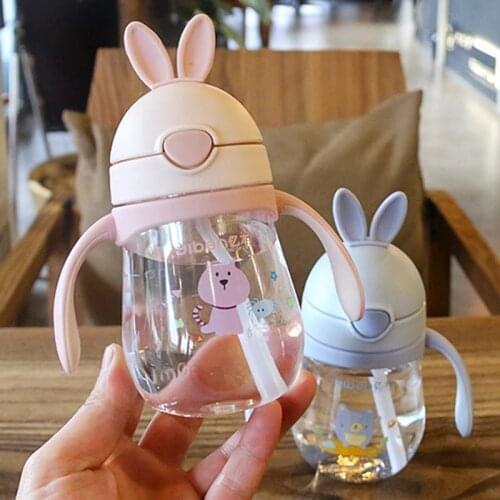 Newborn Infant Baby Straw Bottle Defence Fall Feeding Baby Sippy Bottle Anti-flatulence Articles Material Water Cup 280ml