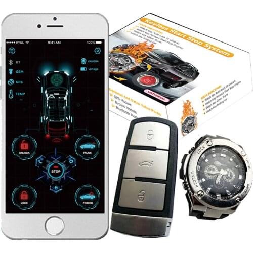 Drop Shipping KOLCardot 4G GPS APP control start stop engine Car System watch smart key PKE Keyless Entry Gasoline Diesel