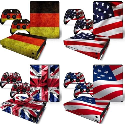 Usa flag uk flag skin Sticker Decal For Microsoft Xbox One X Console and 2 Controllers For Xbox One X Skins Stickers Vinyl