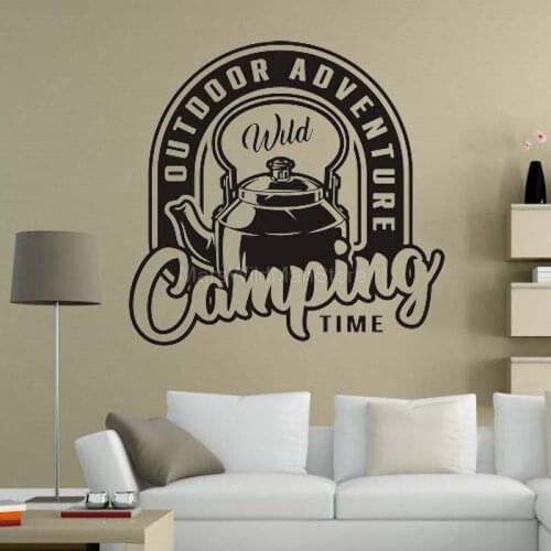 Mountain Journey Decor Water Pot Kettle Outdoor Adventure Vinyl Wall Decal Living Room Sticker Art