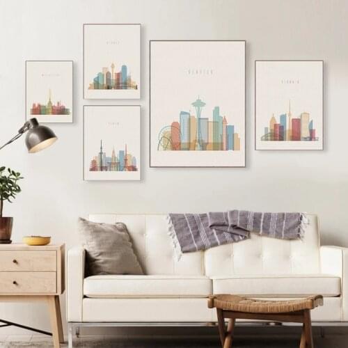 City Landscape London Mexico Tokyo Poster Nordic Minimalist Wall Art Print Canvas Painting for Living Room Home Cuadros Decor