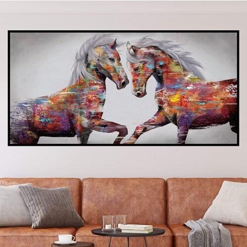 Canvas Painting Animal Wall Art Horse Painting Lion Tiger Oil Painting Wall Poster and Print for Living Room Home Decor