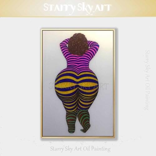 Artist Hand-painted High Quality Modern Fat Woman Portrait Oil Painting on Canvas Pop Fine Art Woman with Fat Ass Oil Painting