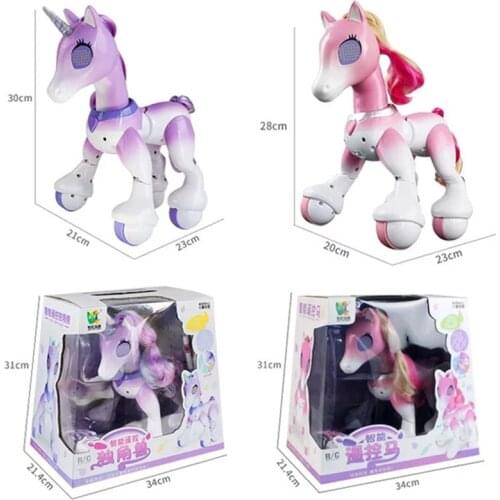 Childrens electric intelligent remote control unicorn multifunctional new electronic pet pony touch sensing toy gift