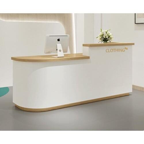 Curved clothing milk tea womens clothing store bar counter cashier beauty salon small reception desk reception counter