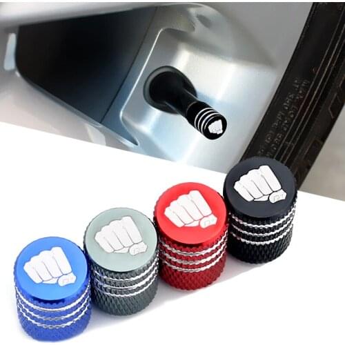 Fist Punch Universal Tire Valve Caps for Toyota Prado Jaguar XF Jeep Hyundai Honda MG Land Rover Wheel Stem Cover Decor Vehicle