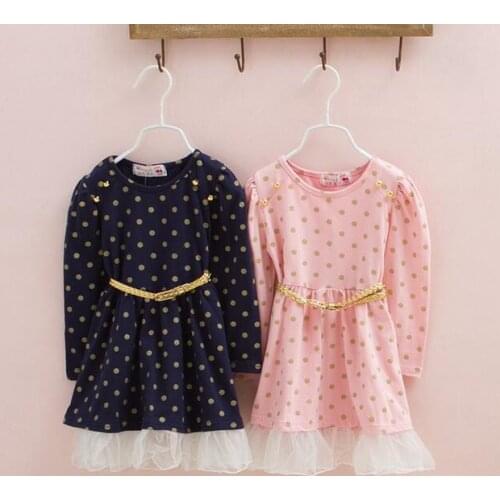 Hot sales2017 autumn winter Christmas Princess Dress Children Baby Girl Party princess Tutu lace long sleeve lace tutu dot dress