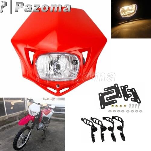 Motocross 12V 35W Headlight Bulbs Headlamp Supermoto Fairing Light for Honda XR CRF 450 250 230 Kawasaki Suzuki Yamaha Dirt Bike