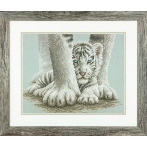Needlework,embroidery,DIY 14CT Unprinted Cross stitch kit,Small white Tiger Animal counted Cross-Stitching home decor crafts
