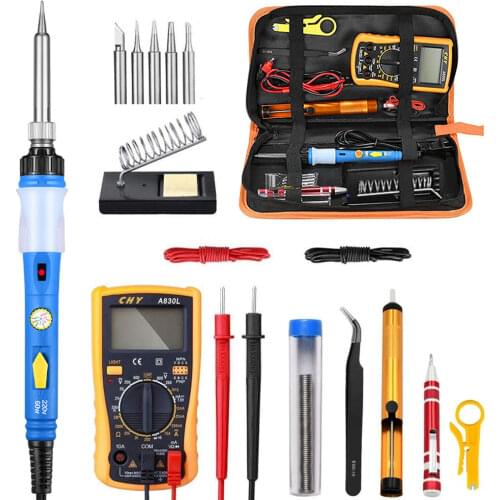 2021 Solder iron Adjustable Temperature Soldering Iron kit 60W Welding Tools Repair Heater Soldering Gun With Multimeter