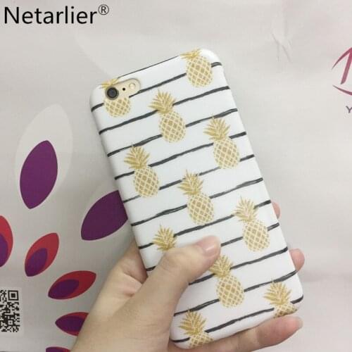 Netarlier Newest Protective TPU Case For iPhone 6Plus/6s Plus 5.5inch Matte Luxury Gold Pineapple Design Soft Phone Back Cover