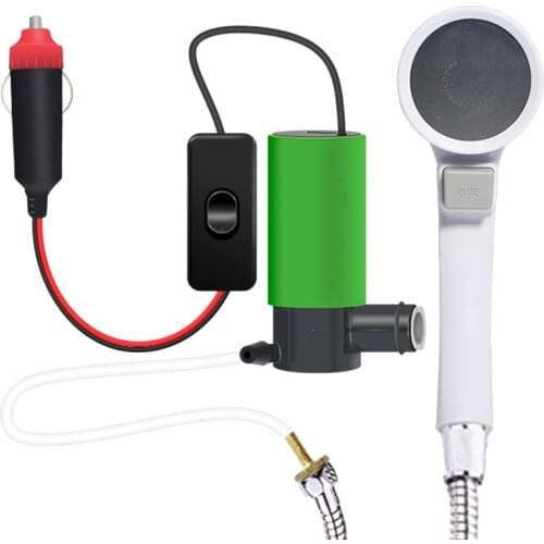 Portable Car Washer 12V Camping Shower Car Shower High Pressure Power Washer Electric Pump for Outdoor Camping Travel