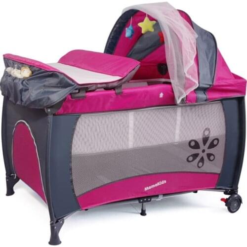 Portable Baby Travel Cot Bed Kids Infant Playpen Bassinet Folding Cradle Bed with Mosquito Net 0-4 years Old