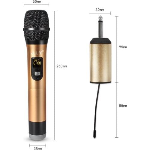 Portable UHF Wireless Microphone System Metal Handheld Mic with Portable Mini Receiver for Karaoke,Church,Party,Singing, Events