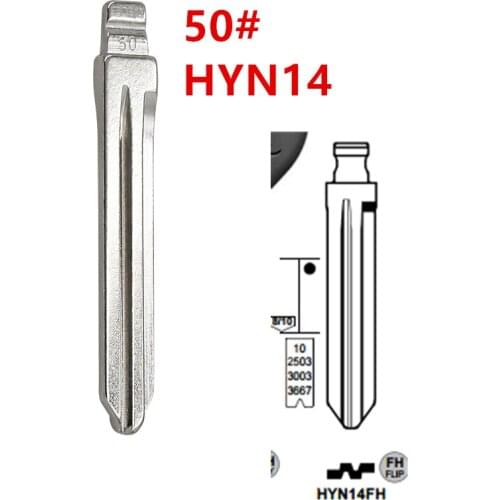 10pcs HYN14 HY16 Flip Blank key Blade 50# HYN14FH for Hyundai ACCENT ELANTRA Kia Key Blade for KD keydiy xhorse VVDI remotes