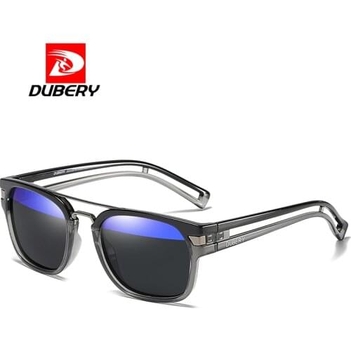 DUBERY Features Square Polarized Sunglasses for Men VU400 Coating Mirror lens Brand Design Drive Fishing Sport Sun Glasses