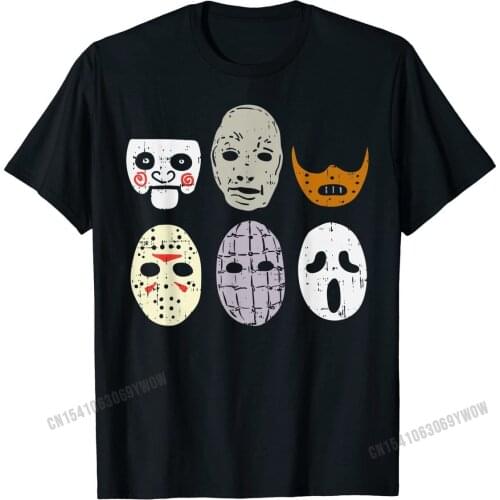 Scary Horror Movie Face Masks Clown Reaper Halloween Costume T-Shirt Cotton Tshirts for Men Design Tops & Tees Funny Printing