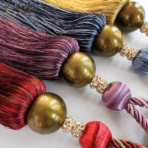 XWL 2Pcs Curtain Tassel Brush Tower Straps Tiebacks Hanging Bind Ropes Belt Buckle Curtain Hook Holder Curtain Accessory Tieback