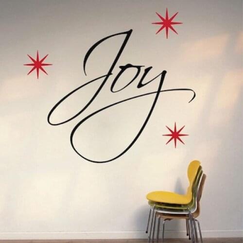 Joy Christmas Wall Quote Vinyl Art Stickers Removable Christmas Wall and Window Decals Quotes Self Adhesive Home Decor ZB112