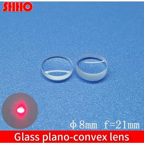 High quality glass plano convex lens diameter 8mm focal length 21mm optical laser alignment optical laser lens manufacturer