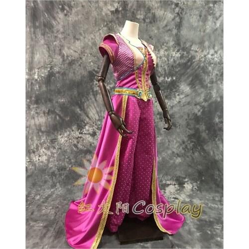 Womens adults ladies costume cartoon character cosplay princess hot pink cosplay Aladdin cosplay can customs size