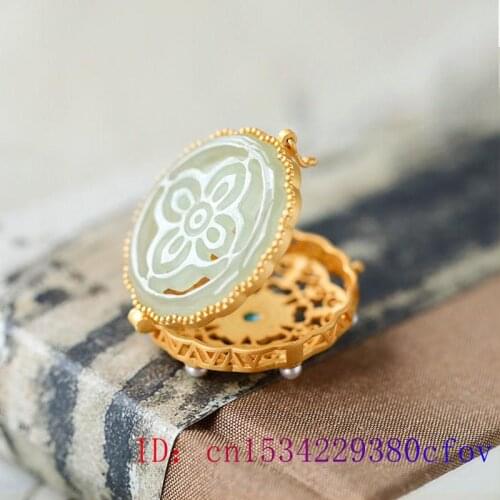 White Jade Flower Pendant Necklace Jewelry Crystal Amulet Gemstone Women Chinese Natural 925 Silver Charm Gifts Fashion Zircon