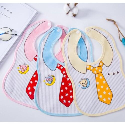 New Fun Baby Bibs Set Cotton Waterproof Bib Burp Cloth Baby Boy And Baby Girl Adjustable Dark Buckle To The Soft Baby Things