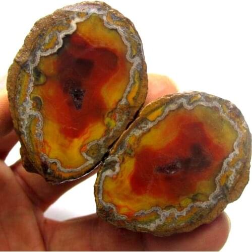 140g Pair of Unpolished Achat Agate Thunderegg Half Geode - crystals and stones healing Mineral specimen Home Decor x0183