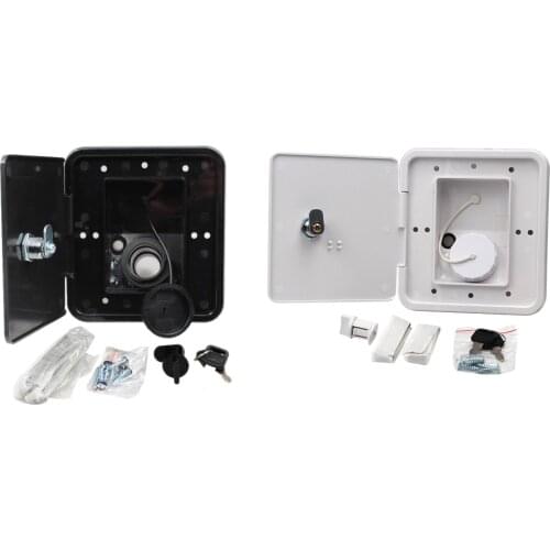 151X166 mm RV Hatch Cover Accessories Lockable Water Inlet Parts with Keys Square Threaded Fill Dish for Rv Trailer