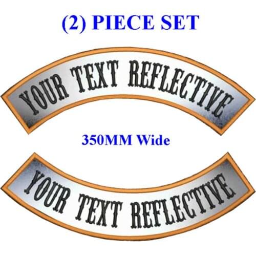 350mm wide Customize embroidery mc rocker patch 2 pieces per set motorcycle biker iron on patches for full back jacket clothing